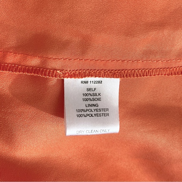 {tl}The Letter• 100% silk tangerine dress•sz L - Picture 6 of 6